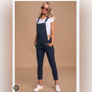 Mureile Navy Blue Leopard Print Overalls